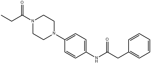 2-phenyl-N-[4-(4-propionyl-1-piperazinyl)phenyl]acetamide Struktur