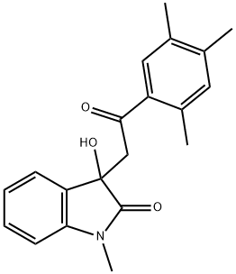 3-hydroxy-1-methyl-3-[2-oxo-2-(2,4,5-trimethylphenyl)ethyl]-1,3-dihydro-2H-indol-2-one,689767-09-7,结构式