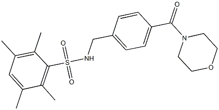 2,3,5,6-tetramethyl-N-[4-(4-morpholinylcarbonyl)benzyl]benzenesulfonamide Struktur
