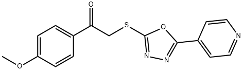 1-(4-methoxyphenyl)-2-{[5-(4-pyridinyl)-1,3,4-oxadiazol-2-yl]thio}ethanone,690968-68-4,结构式