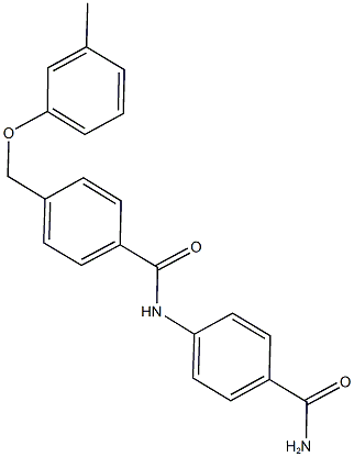 N-[4-(aminocarbonyl)phenyl]-4-[(3-methylphenoxy)methyl]benzamide Structure