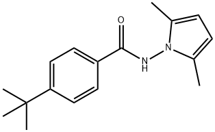 4-tert-butyl-N-(2,5-dimethyl-1H-pyrrol-1-yl)benzamide 化学構造式