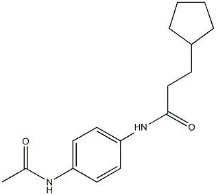 N-[4-(acetylamino)phenyl]-3-cyclopentylpropanamide Structure