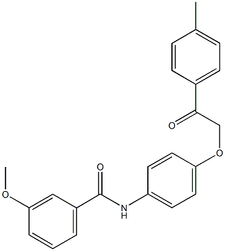 3-methoxy-N-{4-[2-(4-methylphenyl)-2-oxoethoxy]phenyl}benzamide Struktur