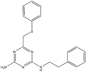 N-{4-amino-6-[(phenylsulfanyl)methyl]-1,3,5-triazin-2-yl}-N-(2-phenylethyl)amine Structure