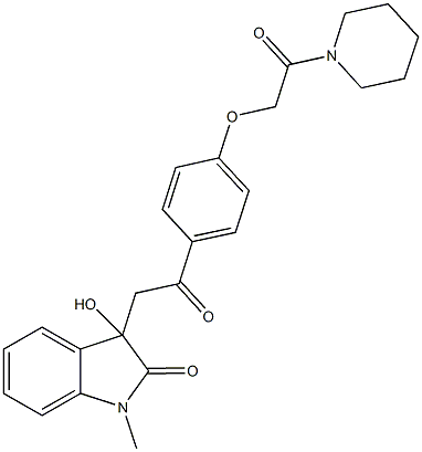 3-hydroxy-1-methyl-3-(2-oxo-2-{4-[2-oxo-2-(1-piperidinyl)ethoxy]phenyl}ethyl)-1,3-dihydro-2H-indol-2-one|