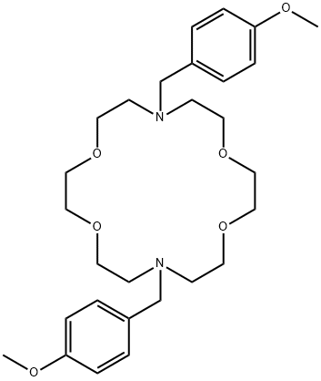 7,16-ビス(4-メトキシベンジル)-1,4,10,13-テトラオキサ-7,16-ジアザシクロオクタデカン 化学構造式