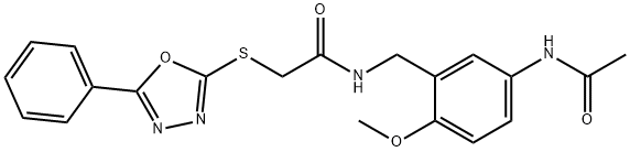 N-[5-(acetylamino)-2-methoxybenzyl]-2-[(5-phenyl-1,3,4-oxadiazol-2-yl)sulfanyl]acetamide|