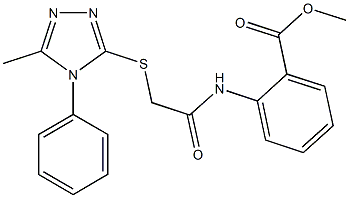 methyl 2-({[(5-methyl-4-phenyl-4H-1,2,4-triazol-3-yl)sulfanyl]acetyl}amino)benzoate Struktur