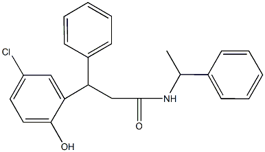 3-(5-chloro-2-hydroxyphenyl)-3-phenyl-N-(1-phenylethyl)propanamide Struktur