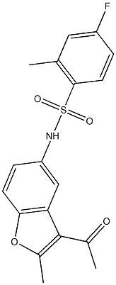 N-(3-acetyl-2-methyl-1-benzofuran-5-yl)-4-fluoro-2-methylbenzenesulfonamide Structure