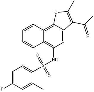 N-(3-acetyl-2-methylnaphtho[1,2-b]furan-5-yl)-4-fluoro-2-methylbenzenesulfonamide Struktur
