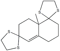 4a-methyl-1,2,3,4,4a,5,6,7-octahydrodispiro([1,3]-dithiolane-2,4'-naphthalene-7'-2''-[1,3]-dithiolane) Structure