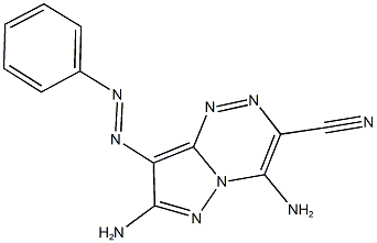 4,7-diamino-8-(phenyldiazenyl)pyrazolo[5,1-c][1,2,4]triazine-3-carbonitrile Structure
