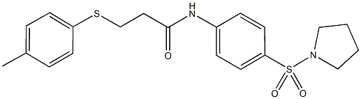 3-[(4-methylphenyl)sulfanyl]-N-[4-(1-pyrrolidinylsulfonyl)phenyl]propanamide Structure