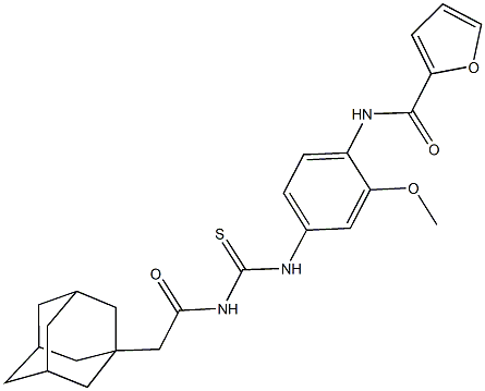 N-[4-({[(1-adamantylacetyl)amino]carbothioyl}amino)-2-methoxyphenyl]-2-furamide Structure