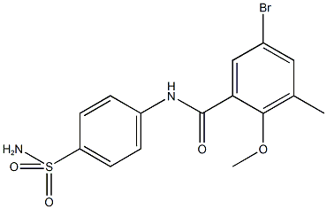 N-[4-(aminosulfonyl)phenyl]-5-bromo-2-methoxy-3-methylbenzamide Struktur