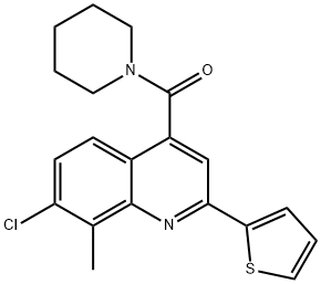 7-chloro-8-methyl-4-(1-piperidinylcarbonyl)-2-(2-thienyl)quinoline Structure