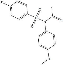 N-acetyl-4-fluoro-N-(4-methoxyphenyl)benzenesulfonamide Struktur