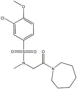 N-[2-(1-azepanyl)-2-oxoethyl]-3-chloro-4-methoxy-N-methylbenzenesulfonamide Structure