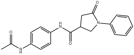 N-[4-(acetylamino)phenyl]-5-oxo-1-phenyl-3-pyrrolidinecarboxamide Struktur