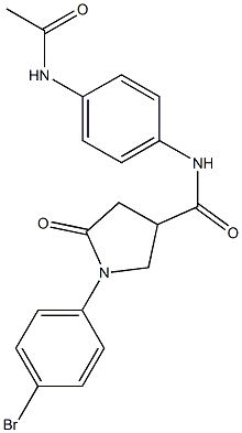 N-[4-(acetylamino)phenyl]-1-(4-bromophenyl)-5-oxo-3-pyrrolidinecarboxamide Struktur