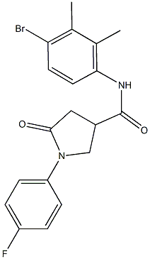 N-(4-bromo-2,3-dimethylphenyl)-1-(4-fluorophenyl)-5-oxo-3-pyrrolidinecarboxamide Struktur