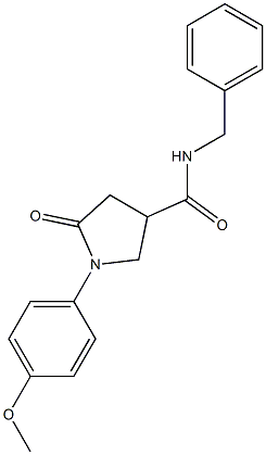 N-benzyl-1-(4-methoxyphenyl)-5-oxo-3-pyrrolidinecarboxamide Struktur