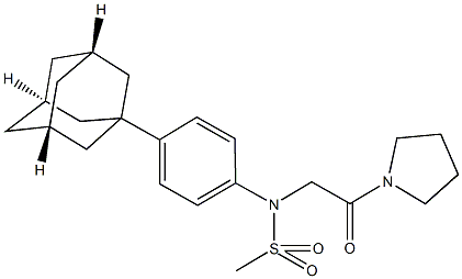 N-[4-(1-adamantyl)phenyl]-N-[2-oxo-2-(1-pyrrolidinyl)ethyl]methanesulfonamide Struktur