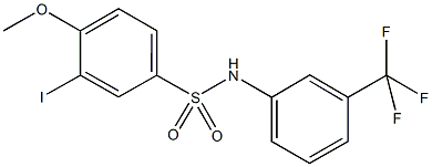 3-iodo-4-methoxy-N-[3-(trifluoromethyl)phenyl]benzenesulfonamide Struktur