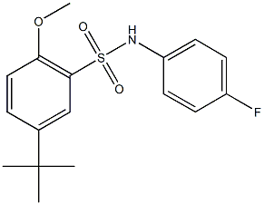 5-tert-butyl-N-(4-fluorophenyl)-2-methoxybenzenesulfonamide Struktur