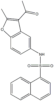 N-(3-acetyl-2-methyl-1-benzofuran-5-yl)-1-naphthalenesulfonamide Structure