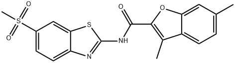 714261-76-4 3,6-dimethyl-N-[6-(methylsulfonyl)-1,3-benzothiazol-2-yl]-1-benzofuran-2-carboxamide