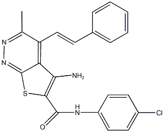 717839-99-1 5-amino-N-(4-chlorophenyl)-3-methyl-4-(2-phenylvinyl)thieno[2,3-c]pyridazine-6-carboxamide