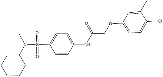 2-(4-chloro-3-methylphenoxy)-N-(4-{[cyclohexyl(methyl)amino]sulfonyl}phenyl)acetamide Structure