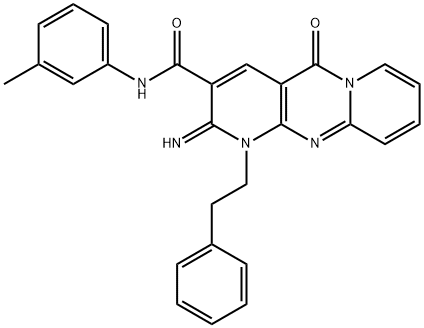 2-imino-N-(3-methylphenyl)-5-oxo-1-(2-phenylethyl)-1,5-dihydro-2H-dipyrido[1,2-a:2,3-d]pyrimidine-3-carboxamide Struktur