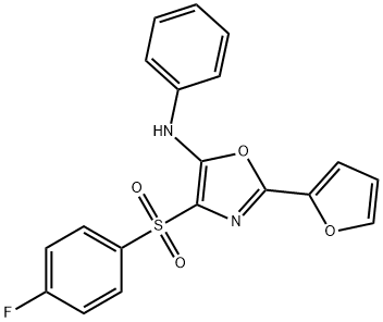 4-[(4-fluorophenyl)sulfonyl]-2-(2-furyl)-N-phenyl-1,3-oxazol-5-amine,720673-02-9,结构式