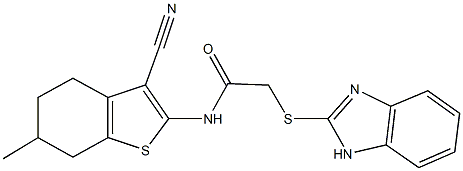 2-(1H-benzimidazol-2-ylsulfanyl)-N-(3-cyano-6-methyl-4,5,6,7-tetrahydro-1-benzothien-2-yl)acetamide|
