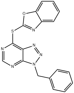 1,3-benzoxazol-2-yl 3-benzyl-3H-[1,2,3]triazolo[4,5-d]pyrimidin-7-yl sulfide Struktur