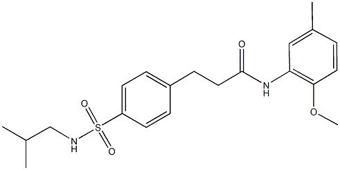 3-{4-[(isobutylamino)sulfonyl]phenyl}-N-(2-methoxy-5-methylphenyl)propanamide Struktur