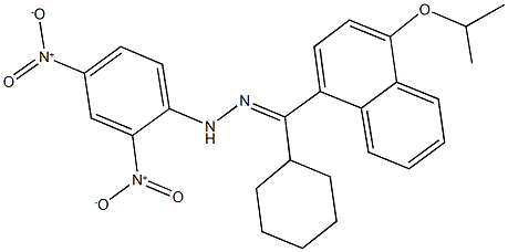 (E)-cyclohexyl(4-isopropoxy-1-naphthyl)methanone {2,4-dinitrophenyl}hydrazone Struktur