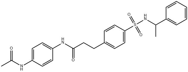 N-[4-(acetylamino)phenyl]-3-(4-{[(1-phenylethyl)amino]sulfonyl}phenyl)propanamide Struktur