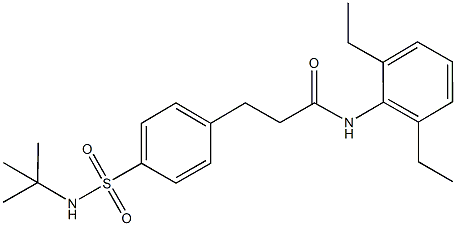 3-{4-[(tert-butylamino)sulfonyl]phenyl}-N-(2,6-diethylphenyl)propanamide Structure