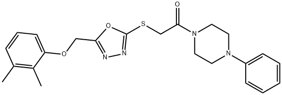 723245-02-1 1-[({5-[(2,3-dimethylphenoxy)methyl]-1,3,4-oxadiazol-2-yl}sulfanyl)acetyl]-4-phenylpiperazine
