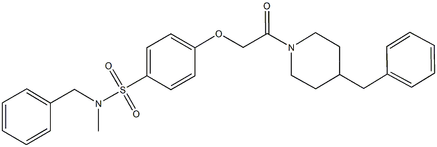 N-benzyl-4-[2-(4-benzyl-1-piperidinyl)-2-oxoethoxy]-N-methylbenzenesulfonamide Struktur