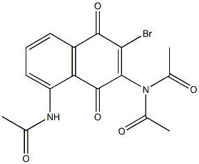 N-acetyl-N-[8-(acetylamino)-3-bromo-1,4-dioxo-1,4-dihydro-2-naphthalenyl]acetamide Struktur