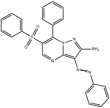 7-phenyl-3-(phenyldiazenyl)-6-(phenylsulfonyl)pyrazolo[1,5-a]pyrimidin-2-amine|