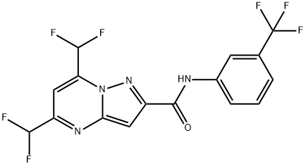5,7-bis(difluoromethyl)-N-[3-(trifluoromethyl)phenyl]pyrazolo[1,5-a]pyrimidine-2-carboxamide,723253-80-3,结构式