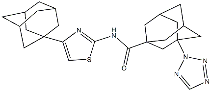 N-[4-(1-adamantyl)-1,3-thiazol-2-yl]-3-(2H-tetraazol-2-yl)-1-adamantanecarboxamide Structure