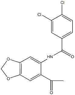N-(6-acetyl-1,3-benzodioxol-5-yl)-3,4-dichlorobenzamide Structure